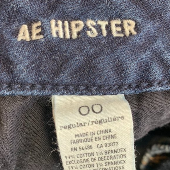 American Eagle Dark Wash Hipster Hand Cut Denim Shorts - Picture 4 of 7